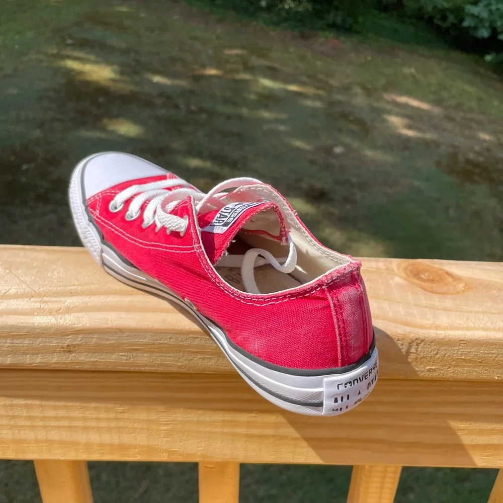 Converse Red Low-Top Canvas Sneakers - Picture 11 of 14